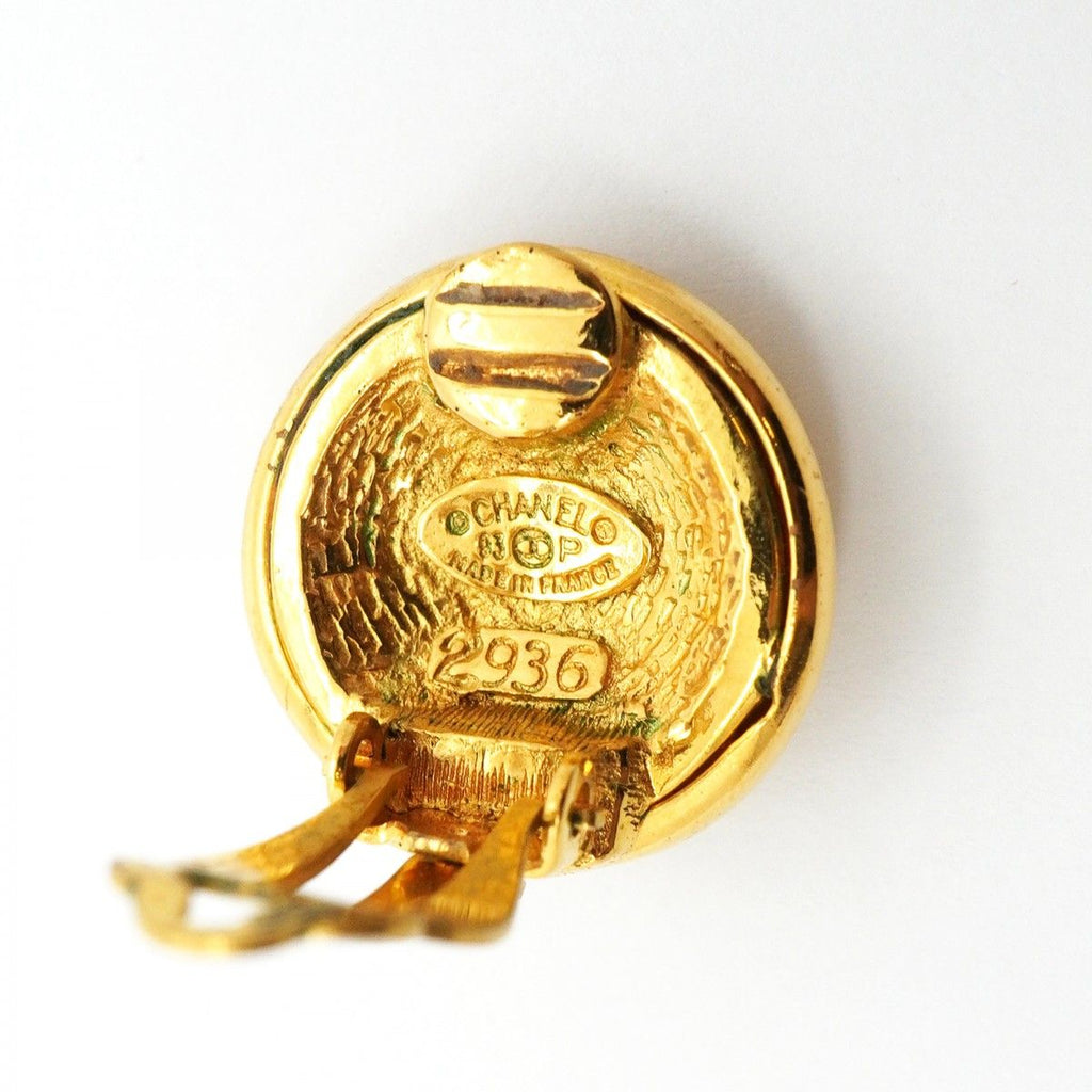 Chanel Earrings Vintage CC Logo Round — view 4