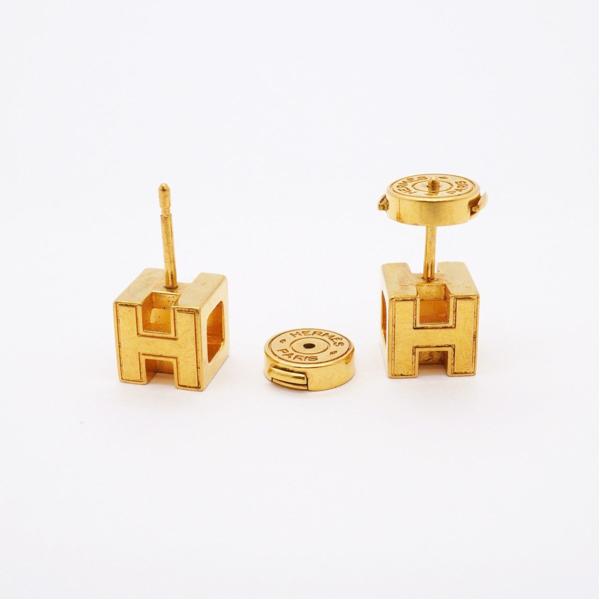 Hermes Earrings Cube Gold Plated Oren Gilet Dice — view 3