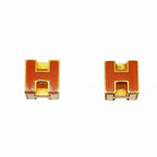 Hermes Earrings Cube Gold Plated Oren Gilet Dice