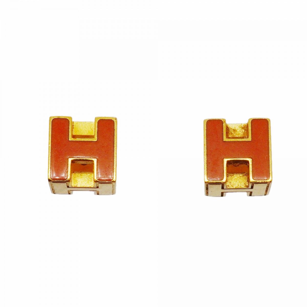 Hermes Earrings Cube Gold Plated Oren Gilet Dice