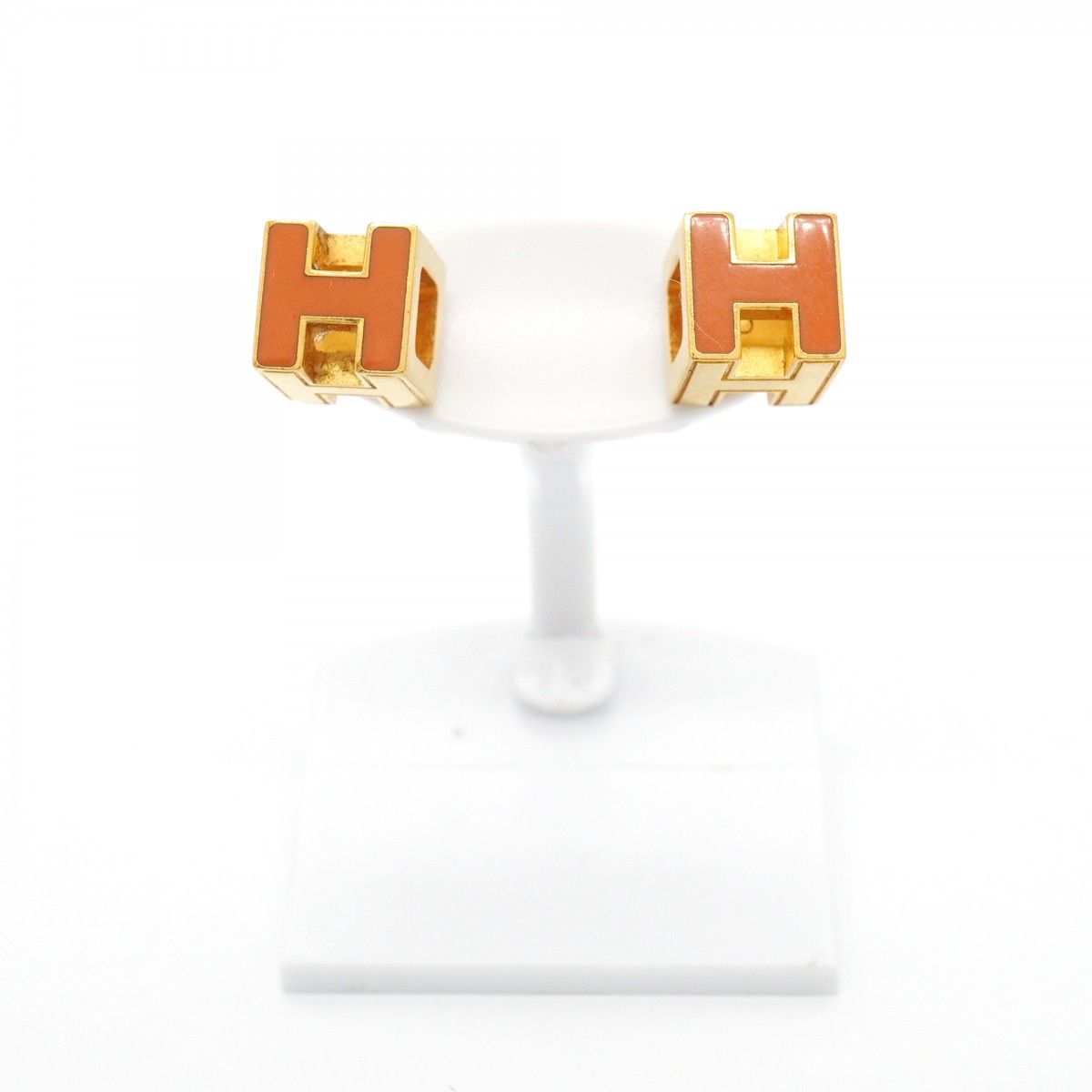 Hermes Earrings Cube Gold Plated Oren Gilet Dice — view 2