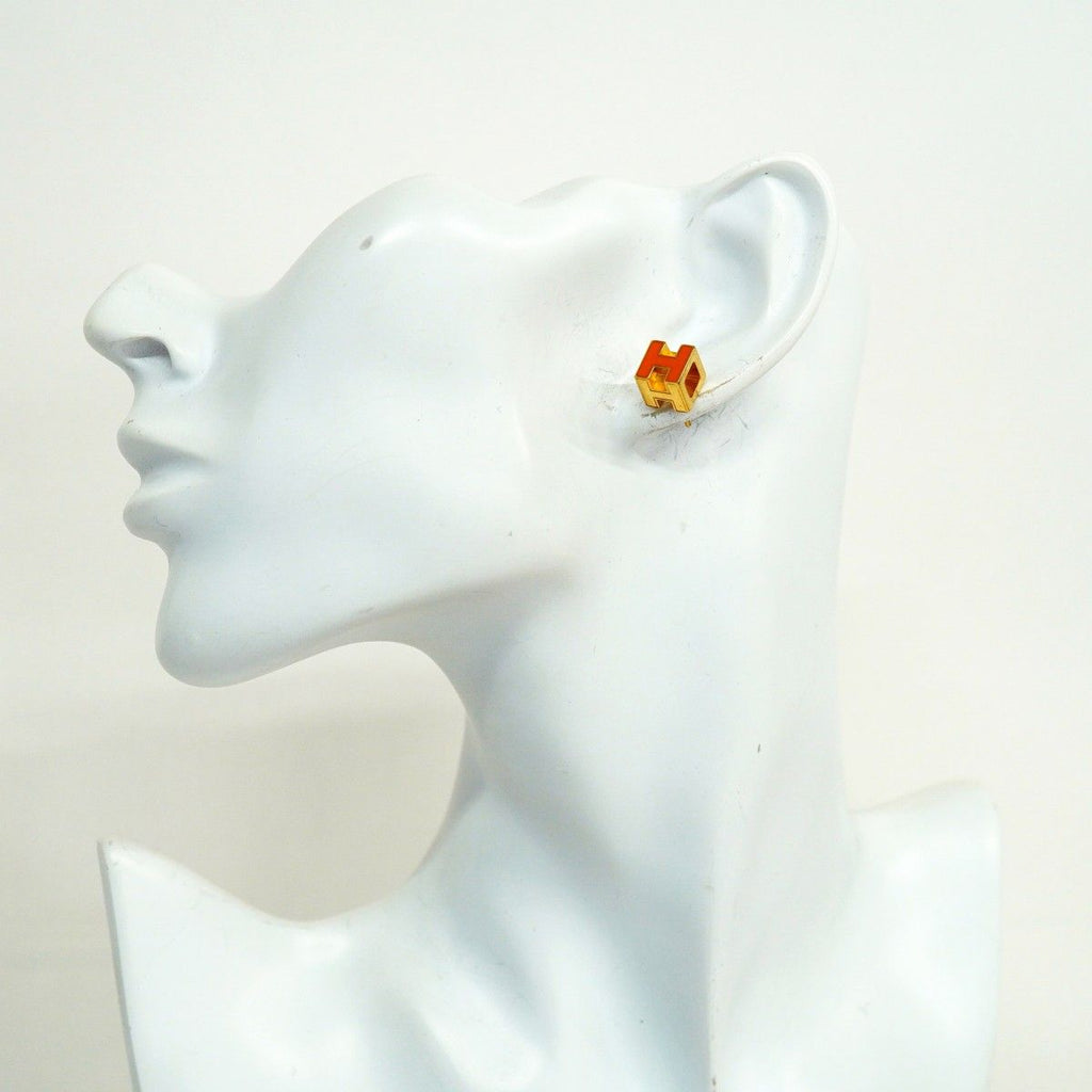Hermes Earrings Cube Gold Plated Oren Gilet Dice — view 6
