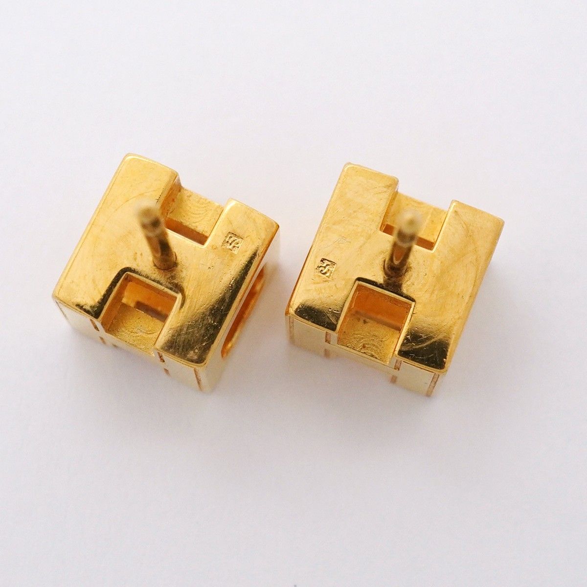 Hermes Earrings Cube Gold Plated Oren Gilet Dice — view 5