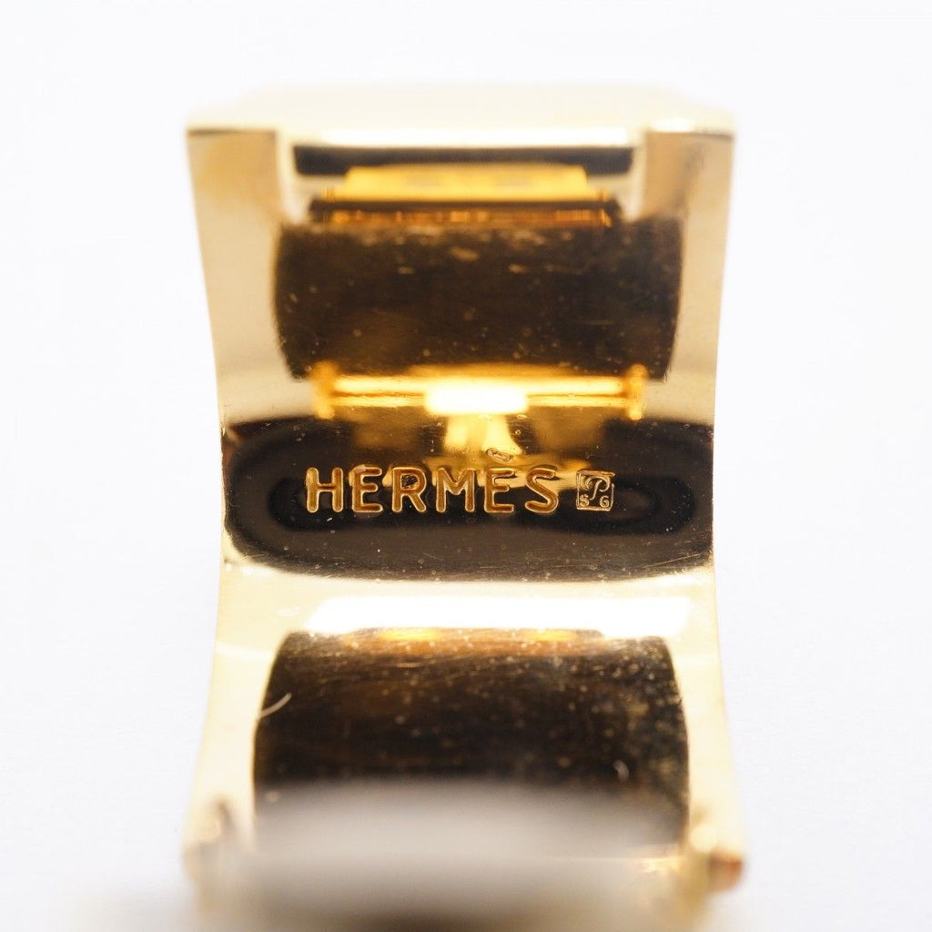 Hermes Earrings Enamel Gold Plated Cloisonne Blue Multicolor — view 4