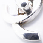Chanel Necklace Vintage CC Logo Turnlock Metal Silver — view 9