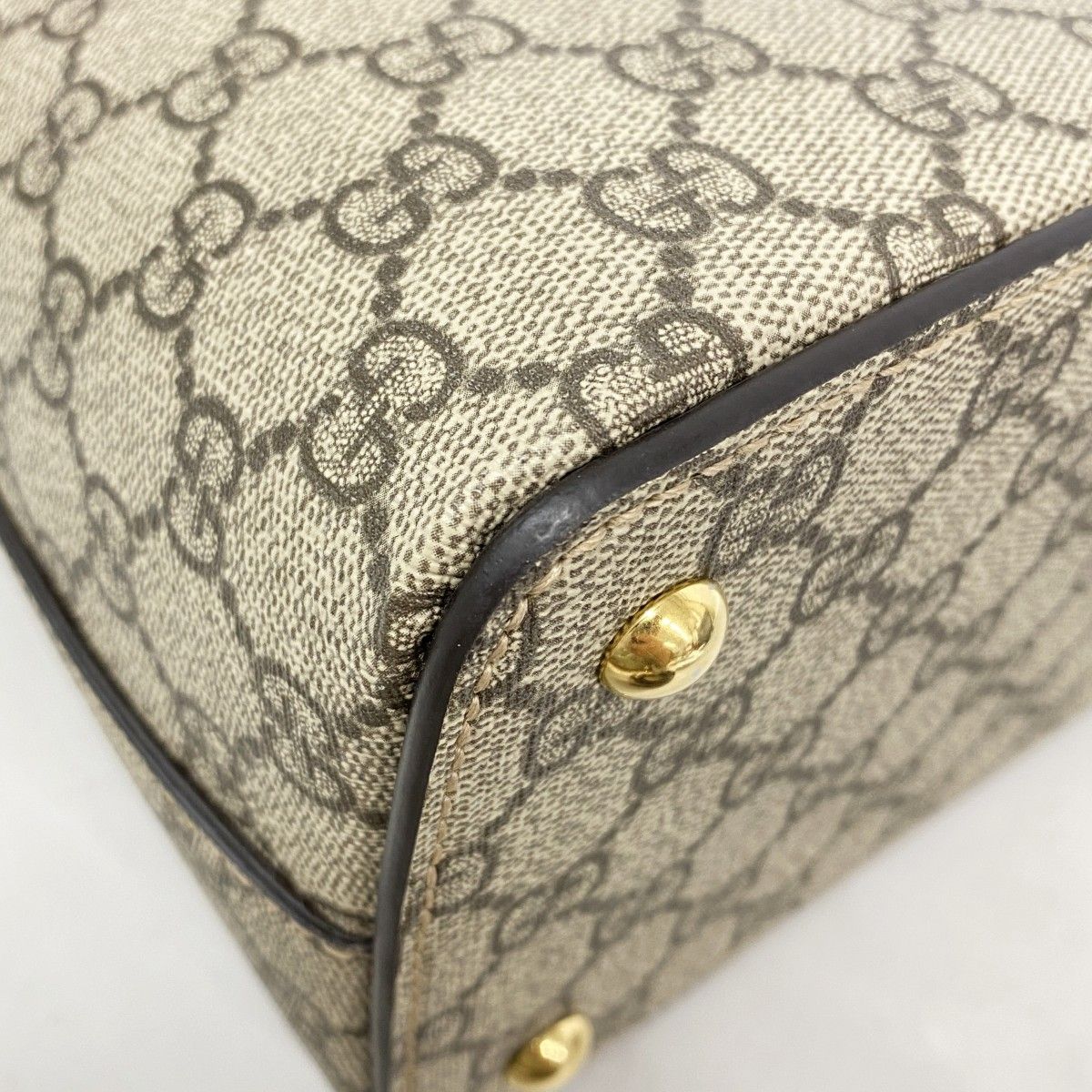 Gucci Handbag GG Supreme Canvas Beige Brown Gold 2-Way — view 6