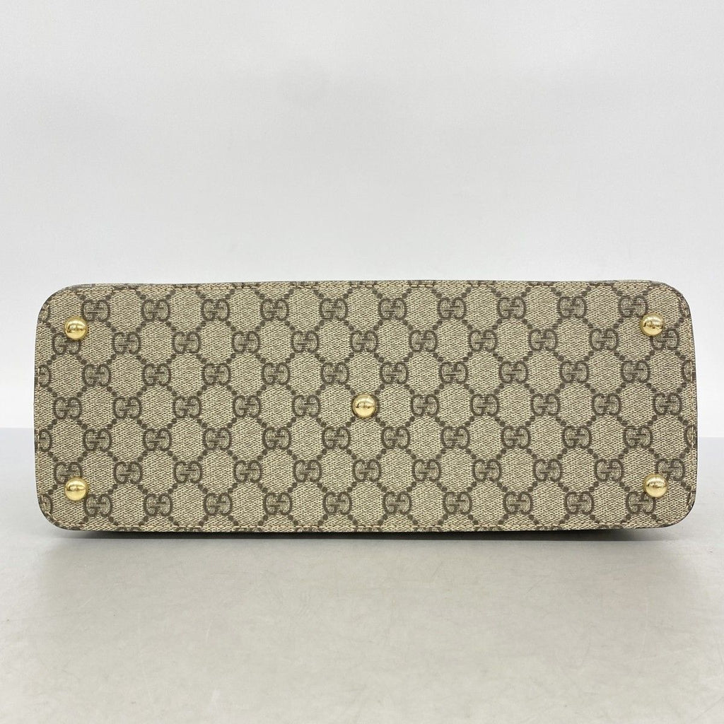 Gucci Handbag GG Supreme Canvas Beige Brown Gold 2-Way — view 3