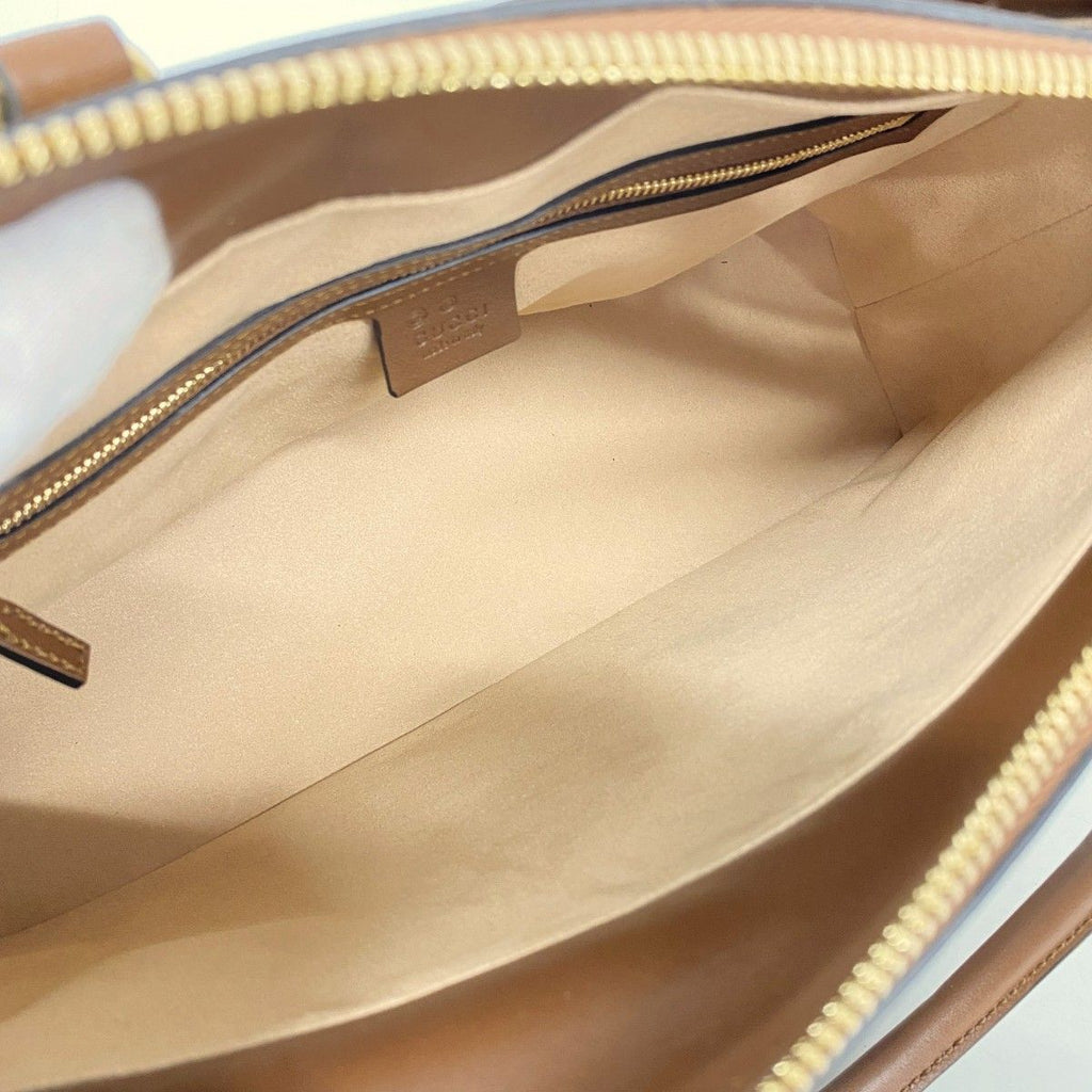 Gucci Handbag GG Supreme Canvas Beige Brown Gold 2-Way — view 4