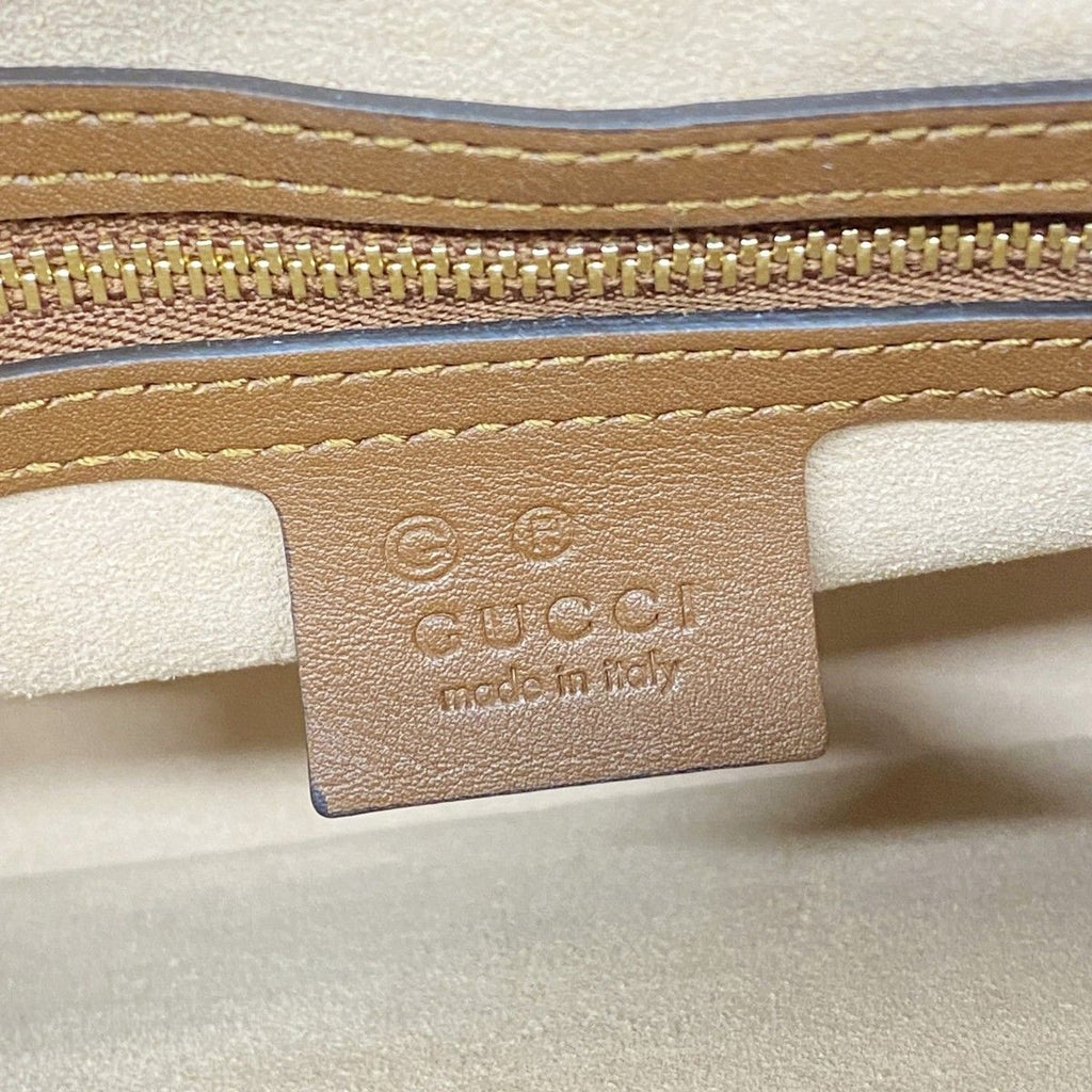 Gucci Handbag GG Supreme Canvas Beige Brown Gold 2-Way — view 5