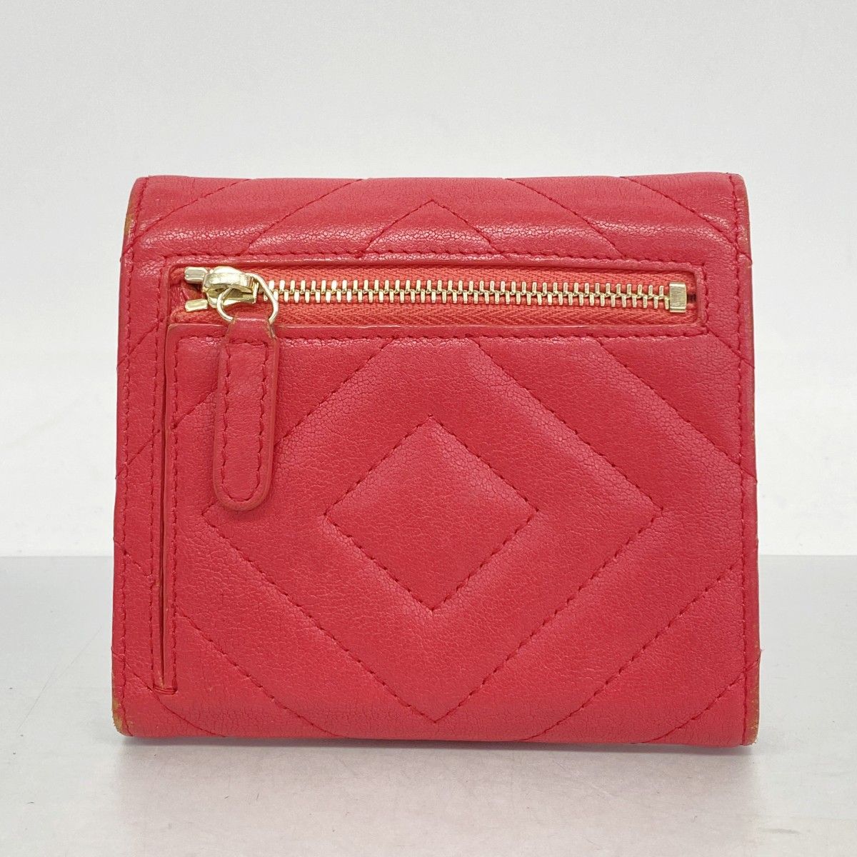 Chanel Trifold Wallet Stitch 2.55 Caviar Leather Pink Gold — view 9