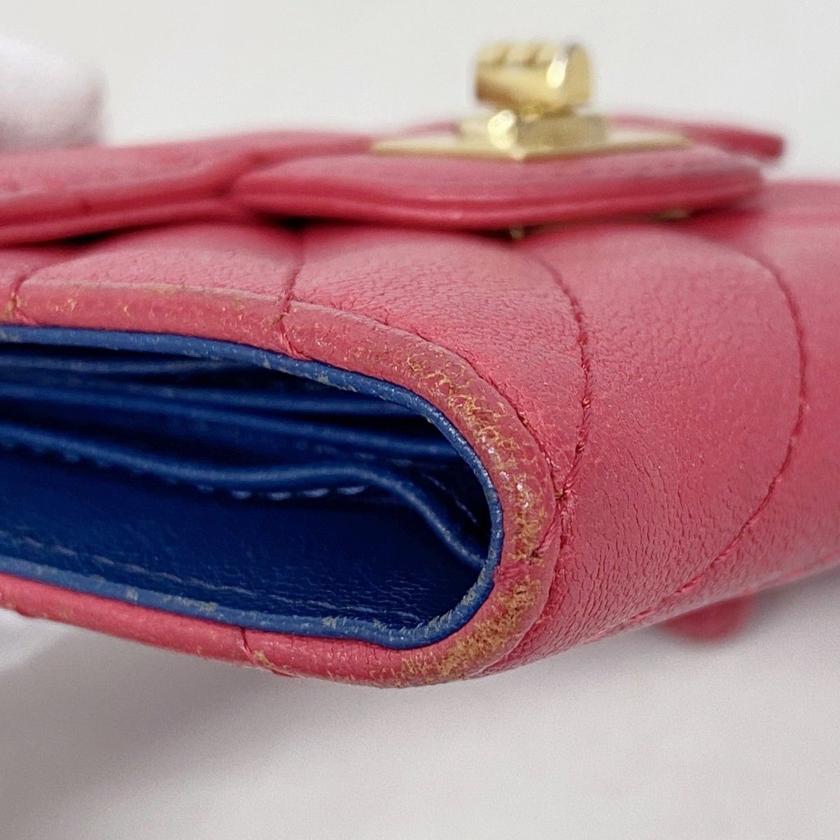 Chanel Trifold Wallet Stitch 2.55 Caviar Leather Pink Gold — view 5