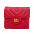 Chanel Trifold Wallet Stitch 2.55 Caviar Leather Pink Gold