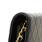 Chanel Shoulder Wallet Quilted Leather Black Champagne Gold — view 7
