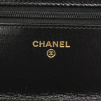 Chanel Shoulder Wallet Quilted Leather Black Champagne Gold — view 5