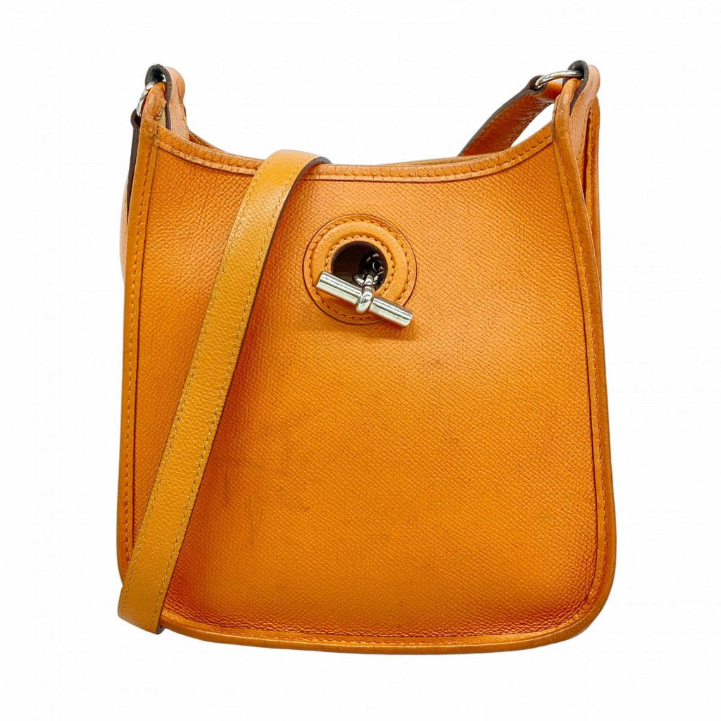 Hermes Shoulder Bag Vespa TPM Veau Epsom Orange Silver