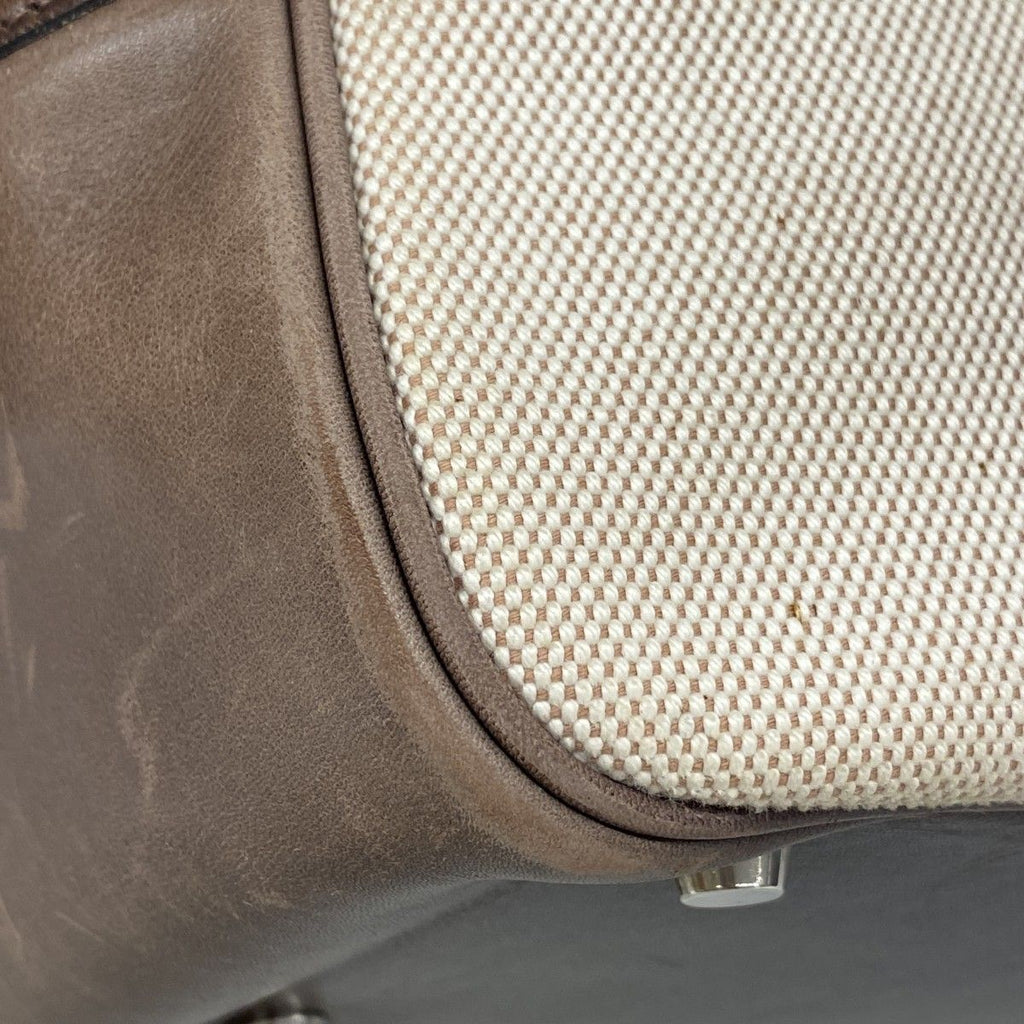 Hermes Tote Plume 32 Toile Ash Havana Silver — view 6