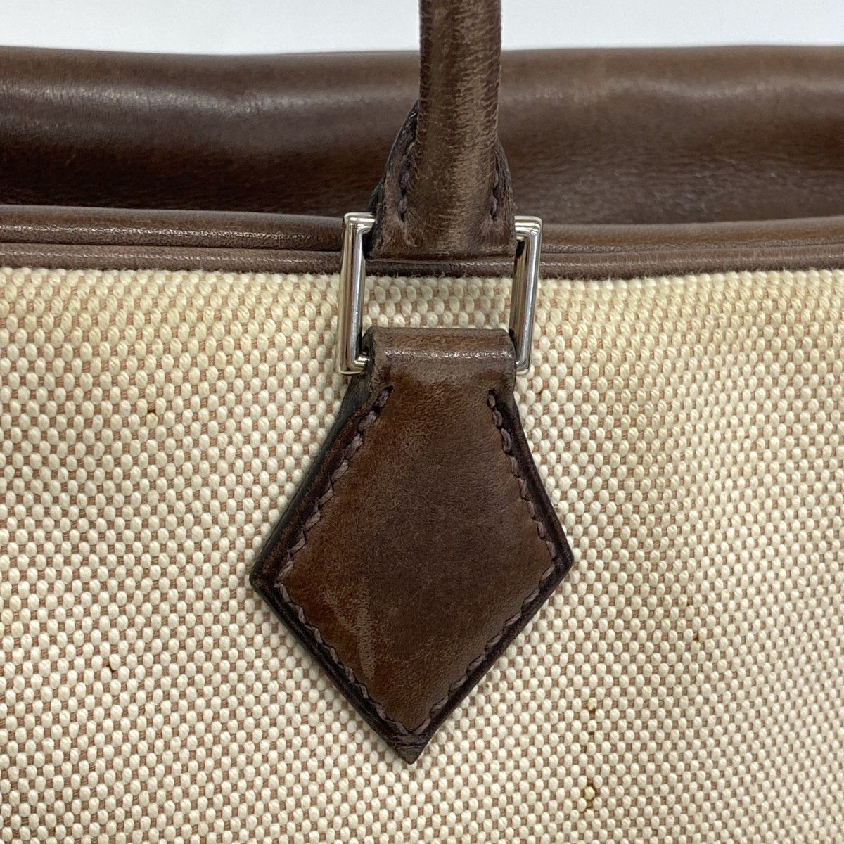 Hermes Tote Plume 32 Toile Ash Havana Silver — view 8
