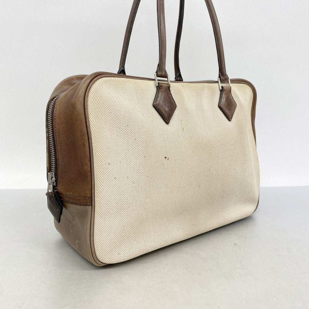Hermes Tote Plume 32 Toile Ash Havana Silver — view 2