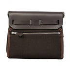 Hermes Shoulder Bag Herbag Zip Mini Toile Military Ebene Silver — view 9