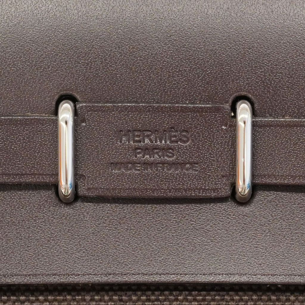 Hermes Shoulder Bag Herbag Zip Mini Toile Military Ebene Silver — view 5
