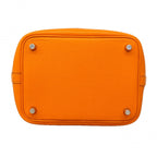Hermes Handbag Picotin Lock PM Taurillon Clemence Orange Silver — view 3