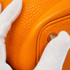 Hermes Handbag Picotin Lock PM Taurillon Clemence Orange Silver — view 6