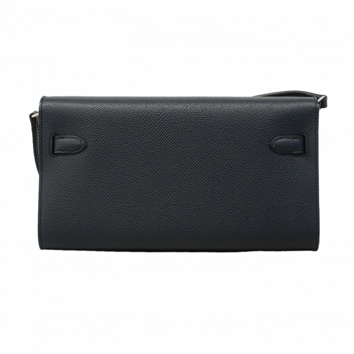 Hermes Shoulder Wallet Kelly Tougo Verso Veau Epsom Black Blue Nuit Silver — view 9