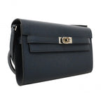 Hermes Shoulder Wallet Kelly Tougo Verso Veau Epsom Black Blue Nuit Silver — view 2