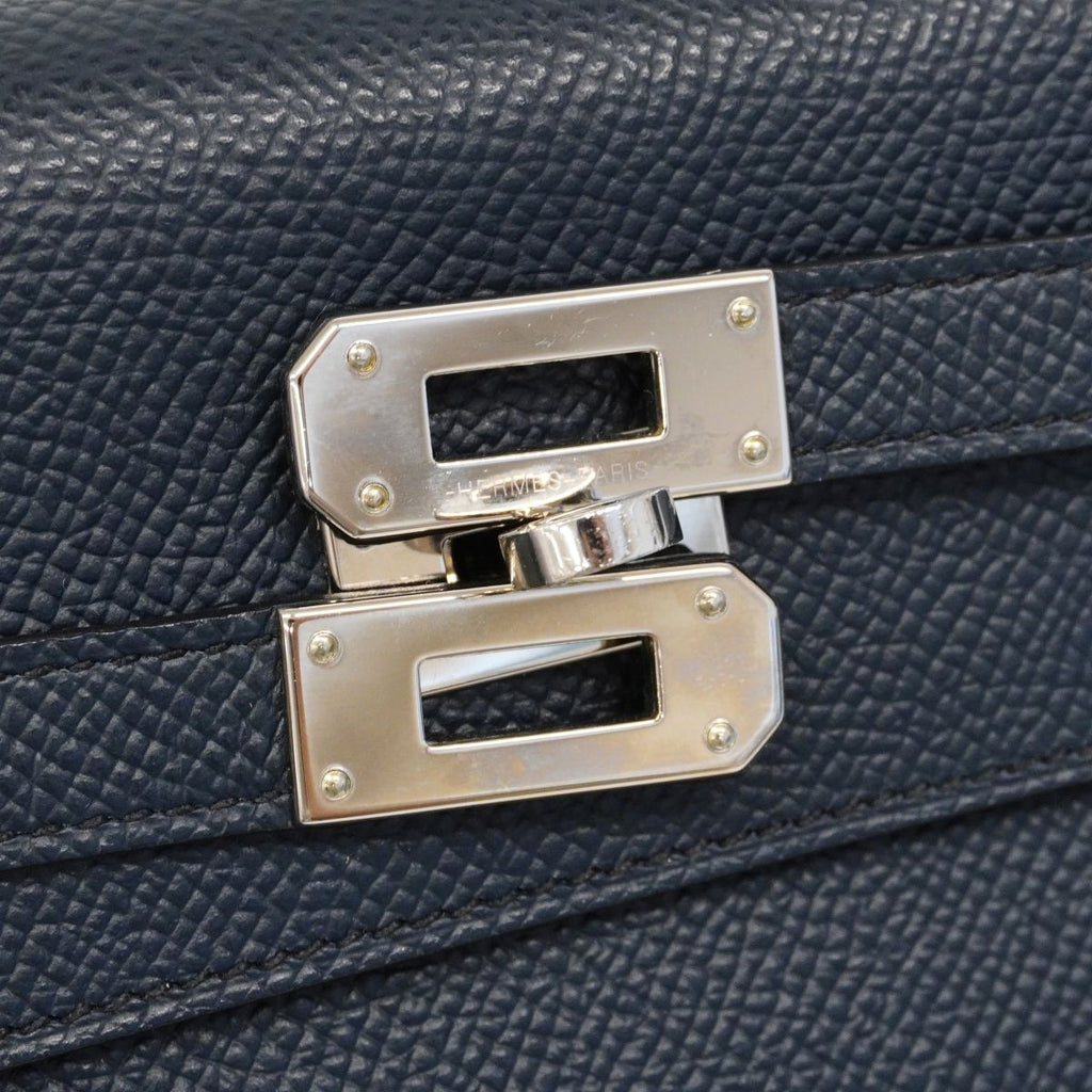 Hermes Shoulder Wallet Kelly Tougo Verso Veau Epsom Black Blue Nuit Silver — view 8