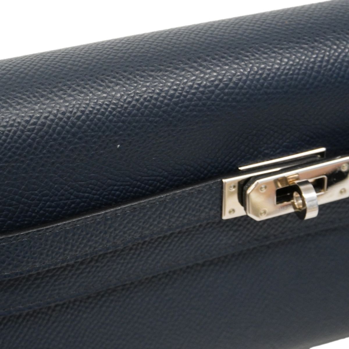Hermes Shoulder Wallet Kelly Tougo Verso Veau Epsom Black Blue Nuit Silver — view 7