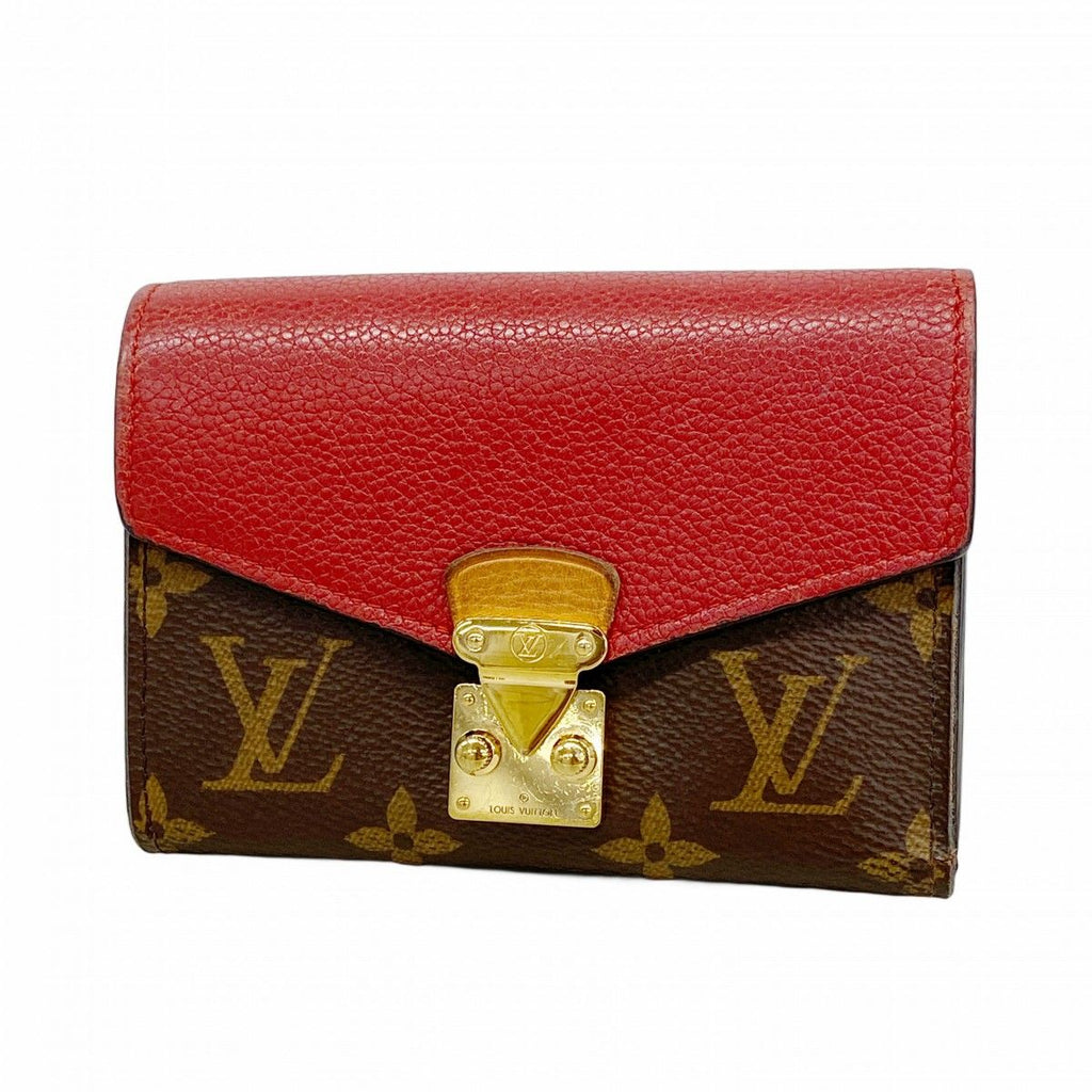 Louis Vuitton Trifold Wallet Monogram Portefeuille Pallas Compact Cerise