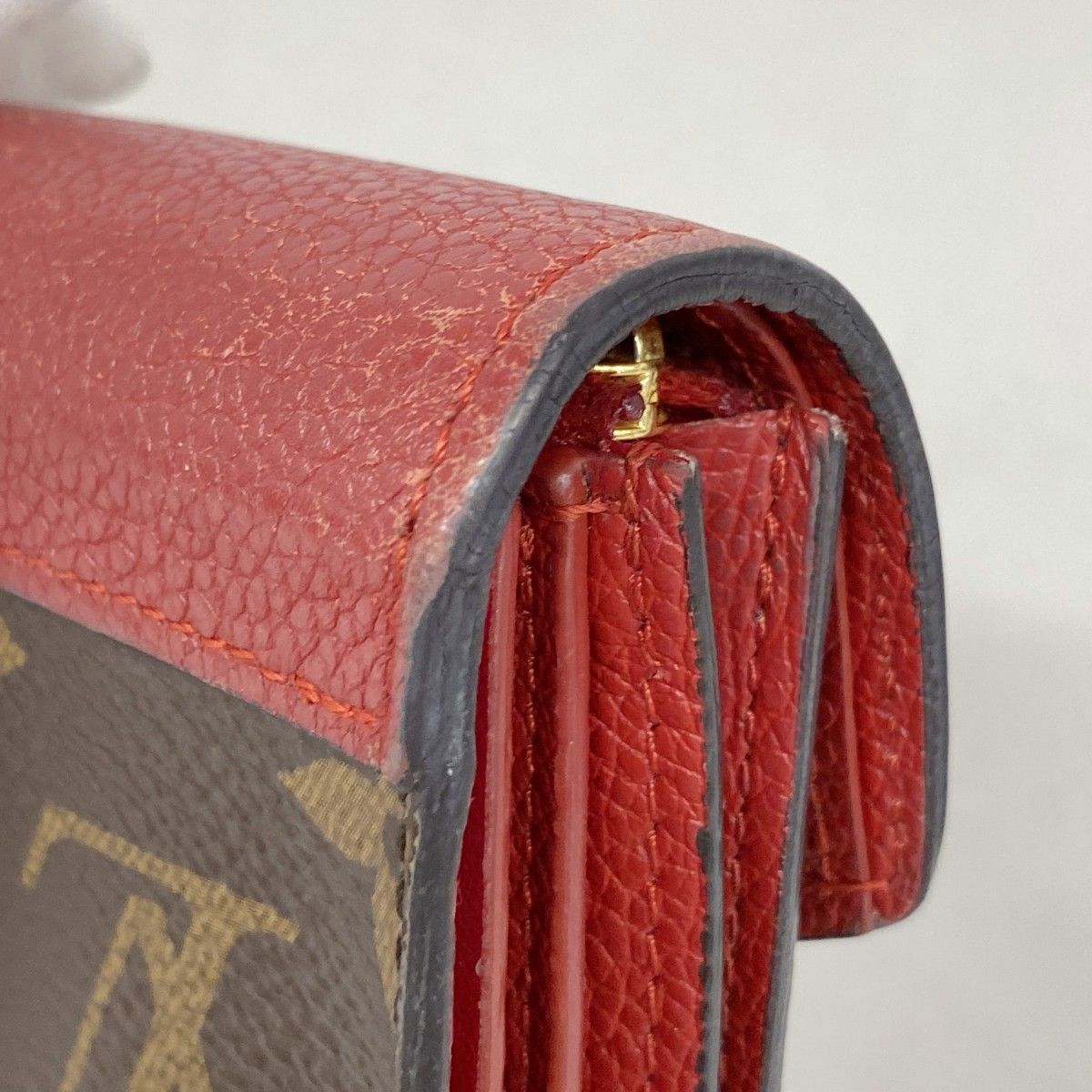 Louis Vuitton Trifold Wallet Monogram Portefeuille Pallas Compact Cerise — view 6