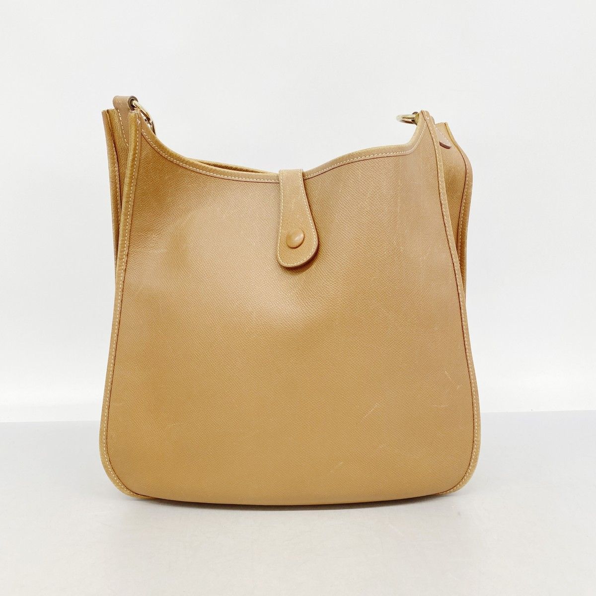 Hermes Shoulder Bag Evelyne Courchevel Gold Champagne — view 9