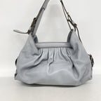 Fendi Shoulder Bag Leather Gray Gold — view 9