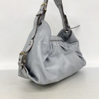 Fendi Shoulder Bag Leather Gray Gold — view 2