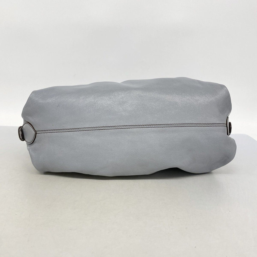 Fendi Shoulder Bag Leather Gray Gold — view 3