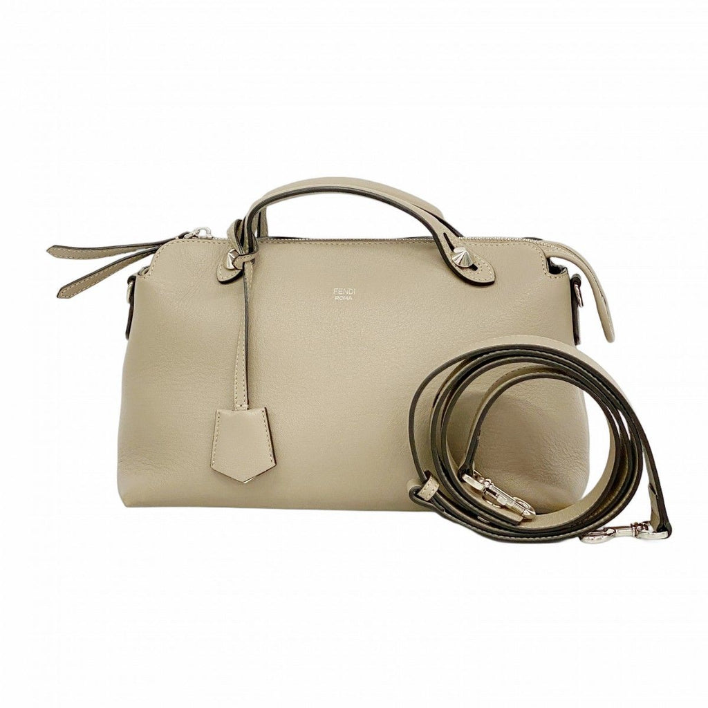 Fendi Handbag by the Way Leather Gray Ju Silver 2-Way