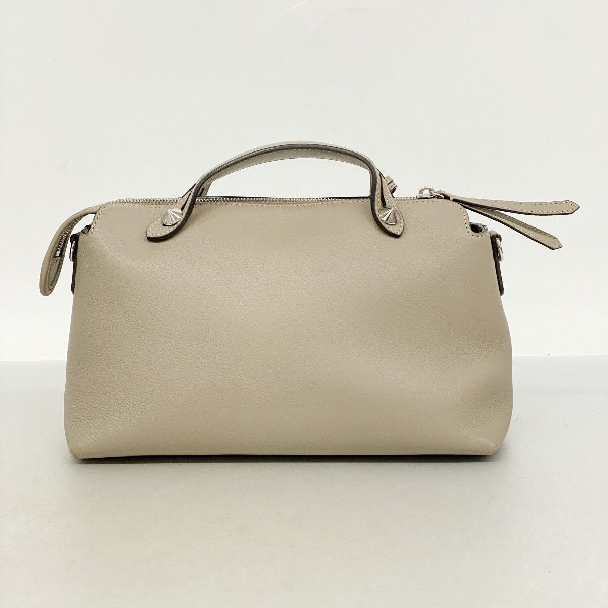 Fendi Handbag by the Way Leather Gray Ju Silver 2-Way — view 9
