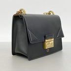 Fendi Shoulder Bag Canyu Leather Black Gold — view 2