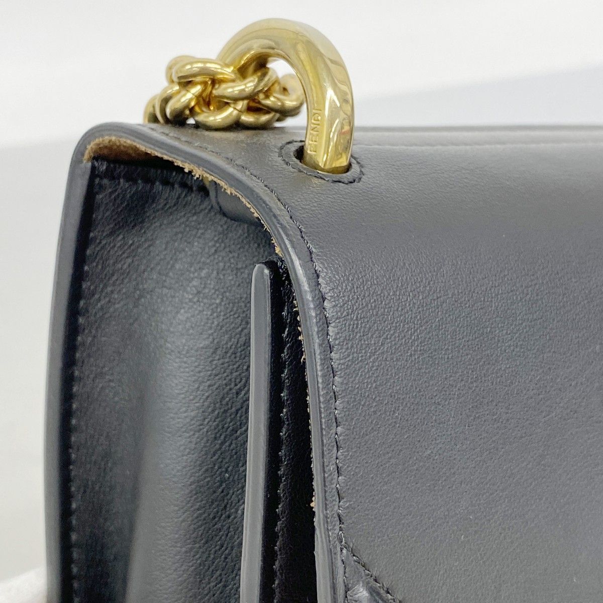 Fendi Shoulder Bag Canyu Leather Black Gold — view 7