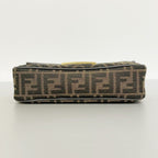 Fendi Shoulder Bag Zucca Midi Nylon Canvas Brown Gold — view 3