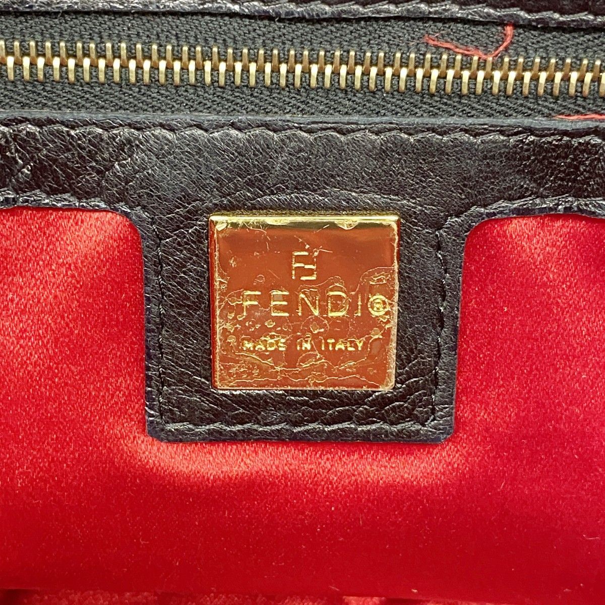 Fendi Handbag Mamma Bucket Suede Black Gold — view 5