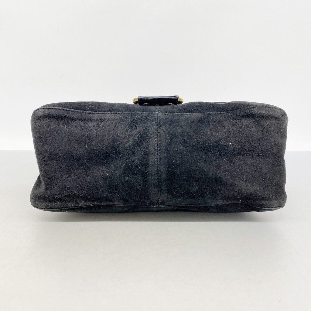 Fendi Handbag Mamma Bucket Suede Black Gold — view 3