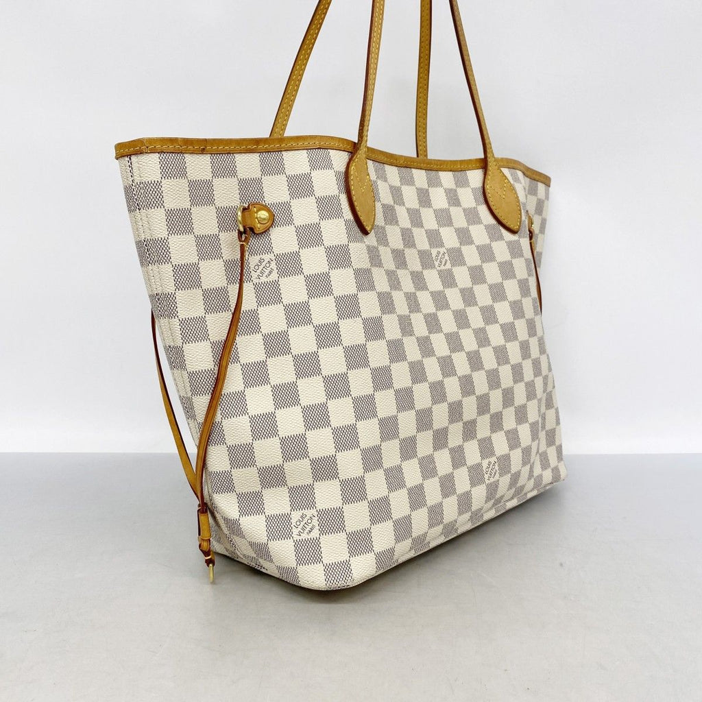 Louis Vuitton Tote Damier Azur Neverfull MM White Rose Velours — view 2