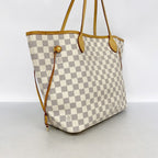 Louis Vuitton Tote Damier Azur Neverfull MM White Rose Velours — view 2