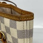 Louis Vuitton Tote Damier Azur Neverfull MM White Rose Velours — view 6