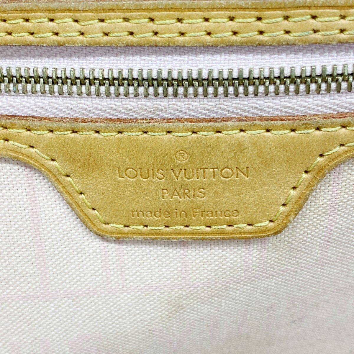 Louis Vuitton Tote Damier Azur Neverfull MM White Rose Velours — view 5