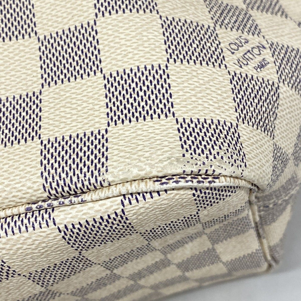 Louis Vuitton Tote Damier Azur Neverfull MM White Rose Velours — view 8