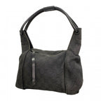 Gucci Shoulder Bag Denim Black Silver