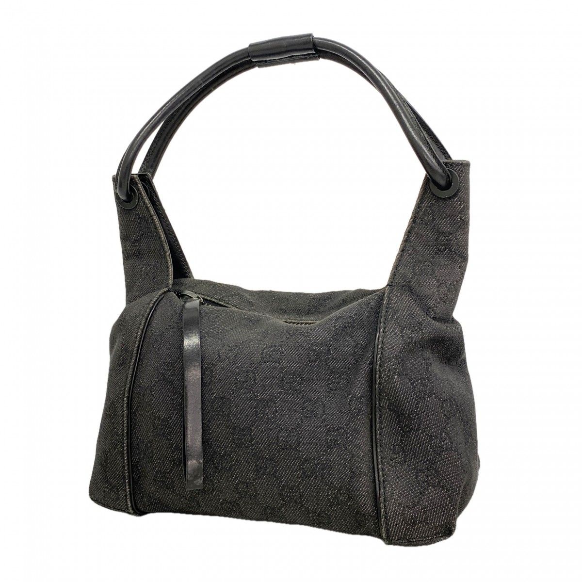 Gucci Shoulder Bag Denim Black Silver